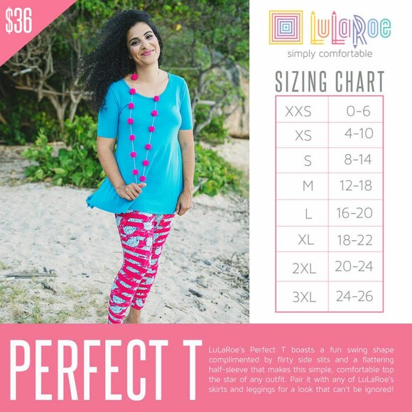 Lularoe Perfect T Womens Top Tribal Aztec Multipattern Print Stacked Medium - Picture 10 of 10